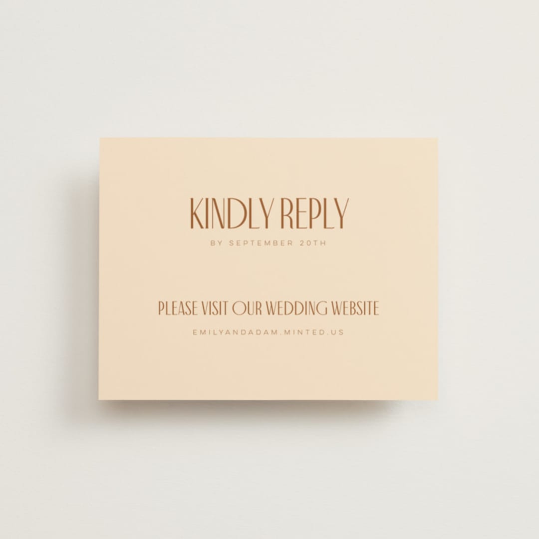 "Classic Touch" - RSVP Online Enclosure Cards in Rust by April Astudillo - Front