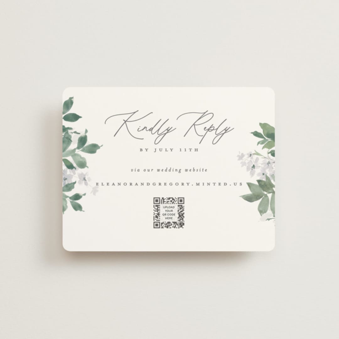 "Grove" - RSVP Online Enclosure Cards in Fern by Everett Paper Goods - Front