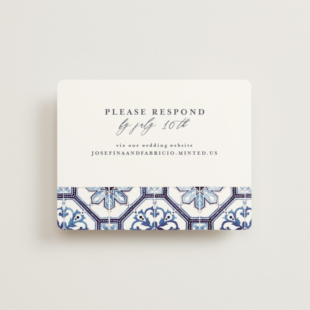 "watercolor azulejo" - RSVP Online Enclosure Cards in Azure by Anastasia Makarova - Front
