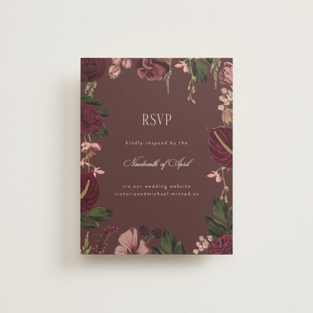 "Romantics" - RSVP Online Enclosure Cards in Merlota by Susan Moyal - Front