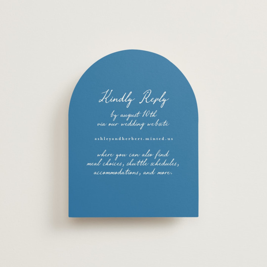 "Positano" - RSVP Online Enclosure Cards in Cerulean by Tamara Hilje - Front