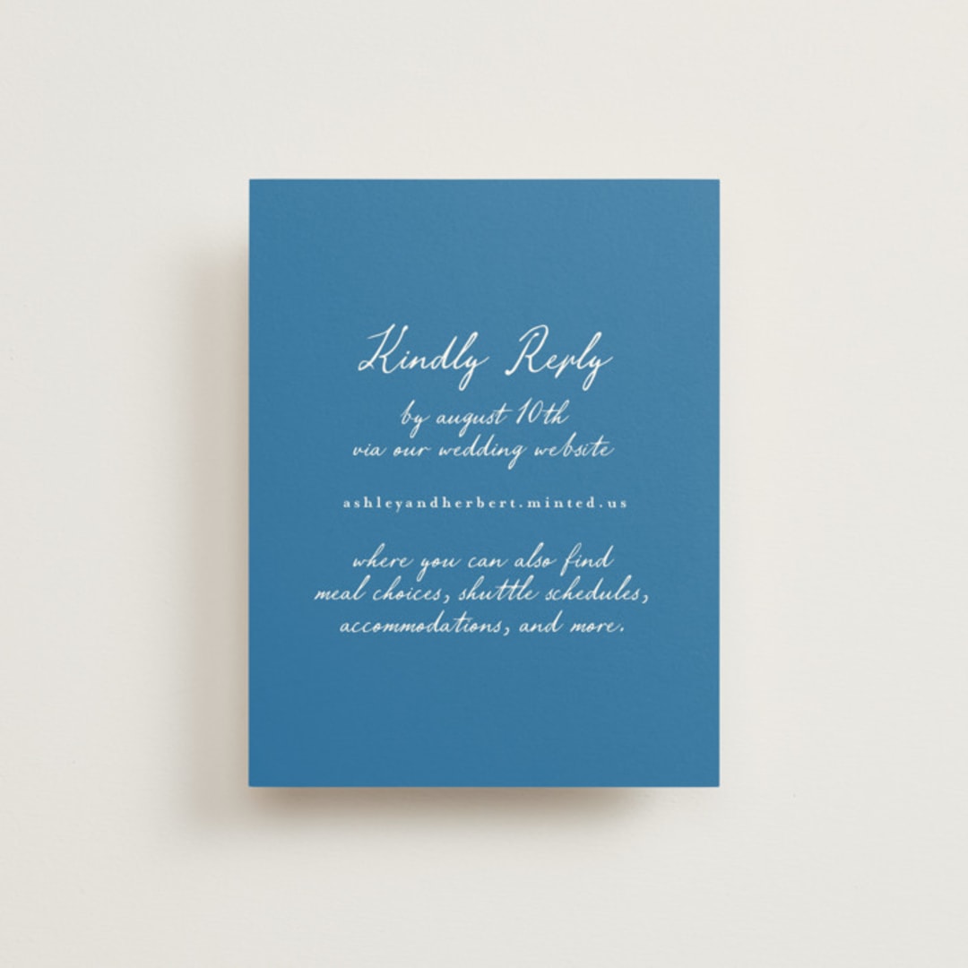 "Positano" - RSVP Online Enclosure Cards in Cerulean by Tamara Hilje - Front