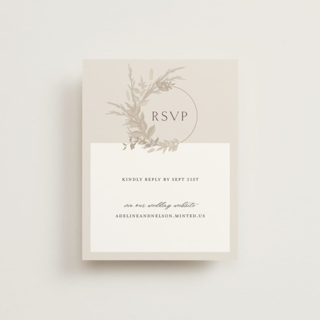 "Preserved Fall Botanicals" - RSVP Online Enclosure Cards in Linen by Erin Deegan - Front