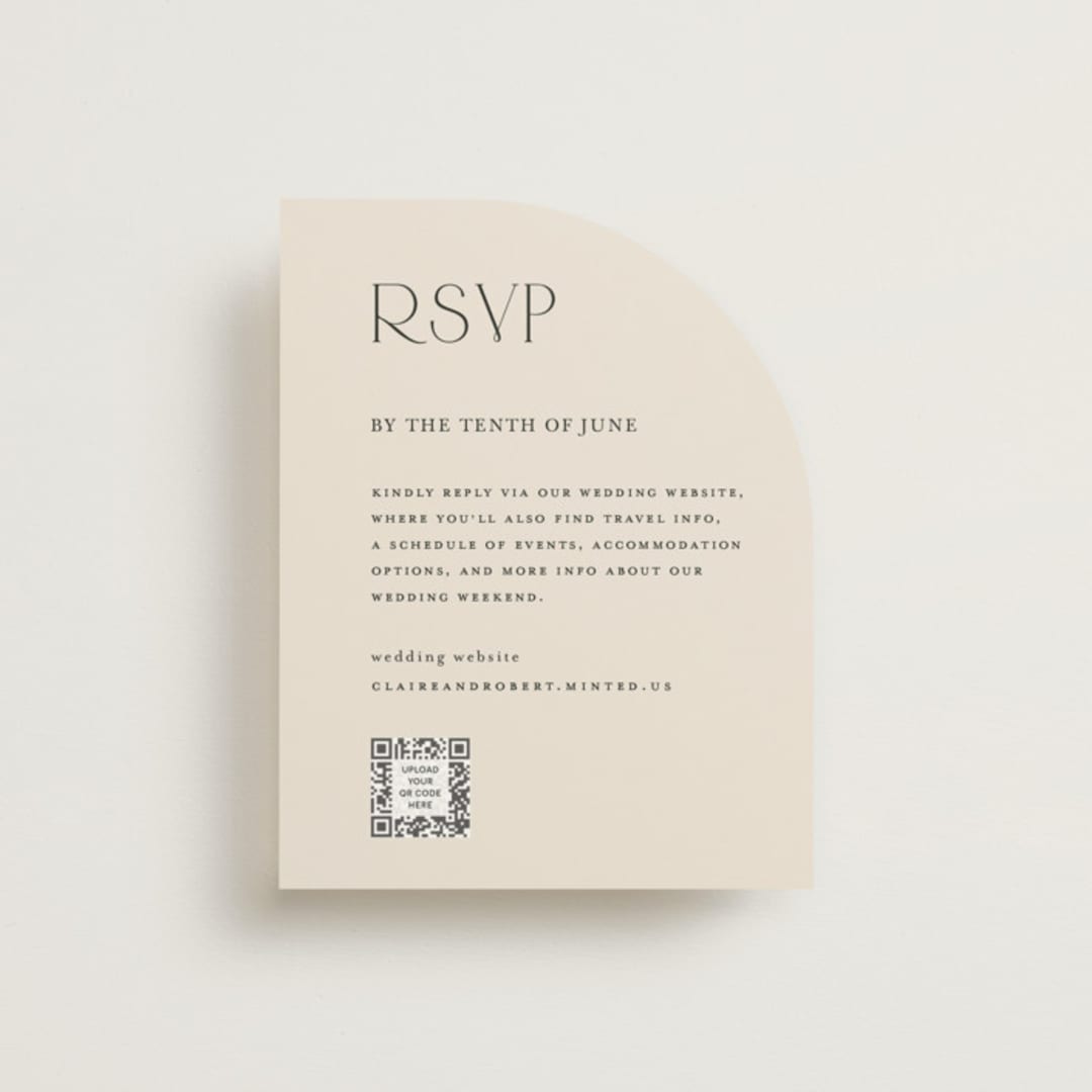 "Edge" - RSVP Online Enclosure Cards in Linen by Kelly Schmidt - Front