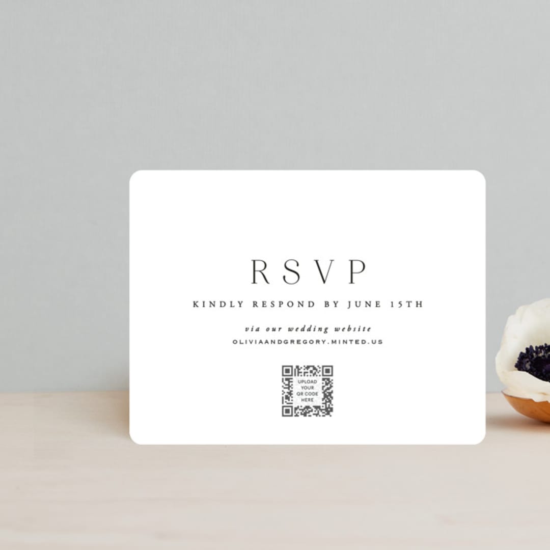 "Classy Type" - RSVP Online Enclosure Cards in Lily by Hooray Creative - Front