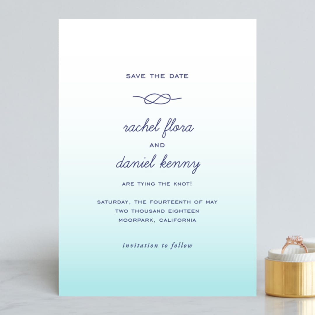 "Simple Knot" - Save the Dates in Sky by SimpleTe Design - Front