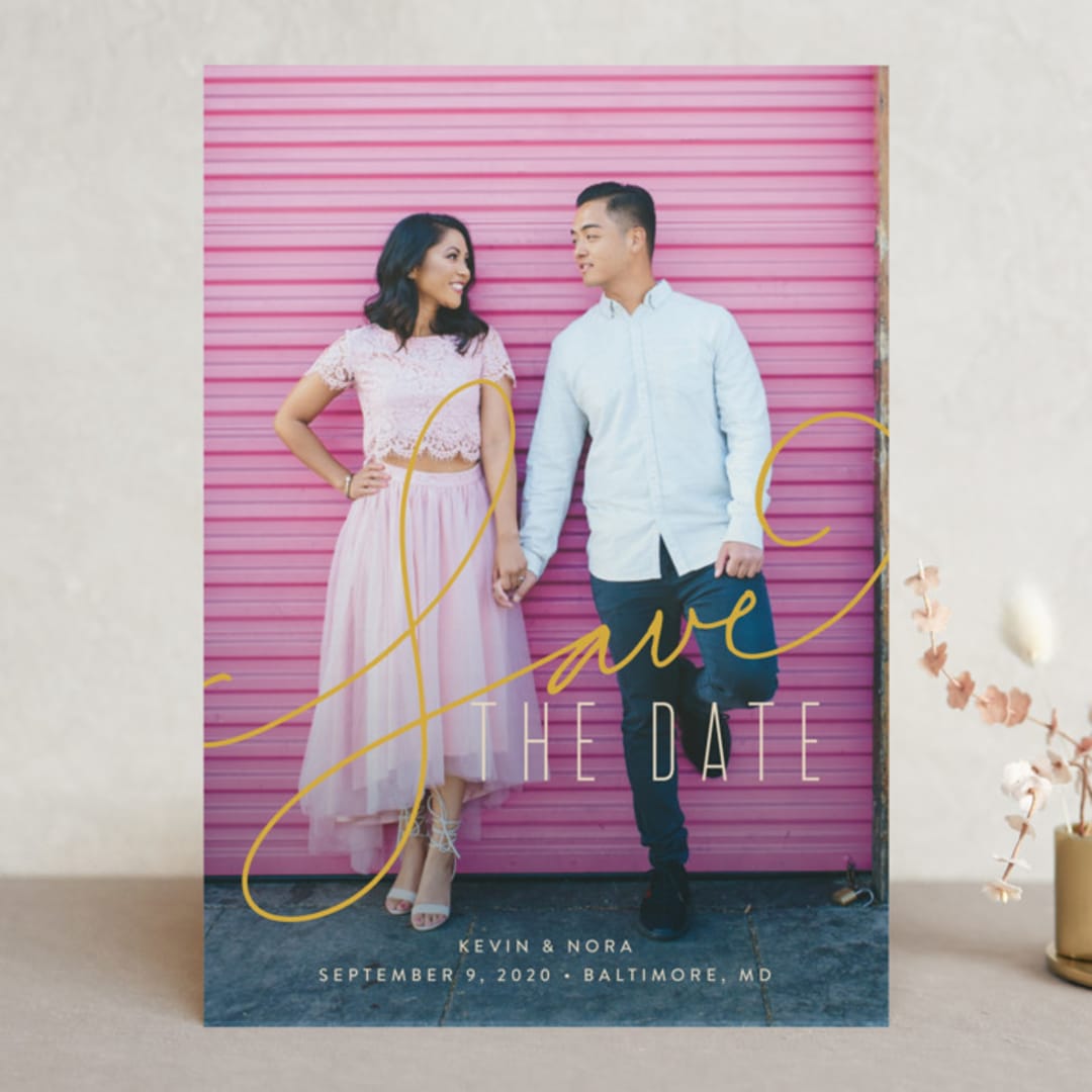 "Signature" - Save the Dates in Antique by Jessica Williams - Front