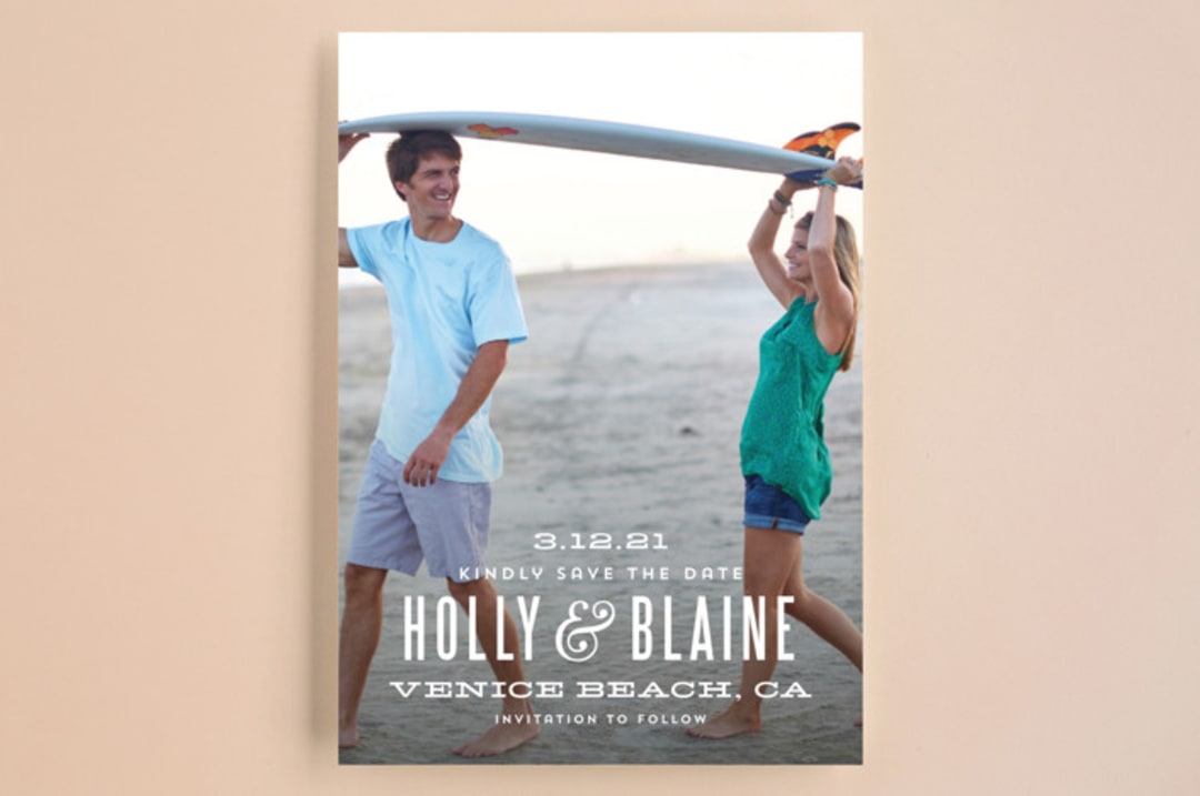 "Stacked" - Save the Dates in Snow by Alaina Cherup - Front