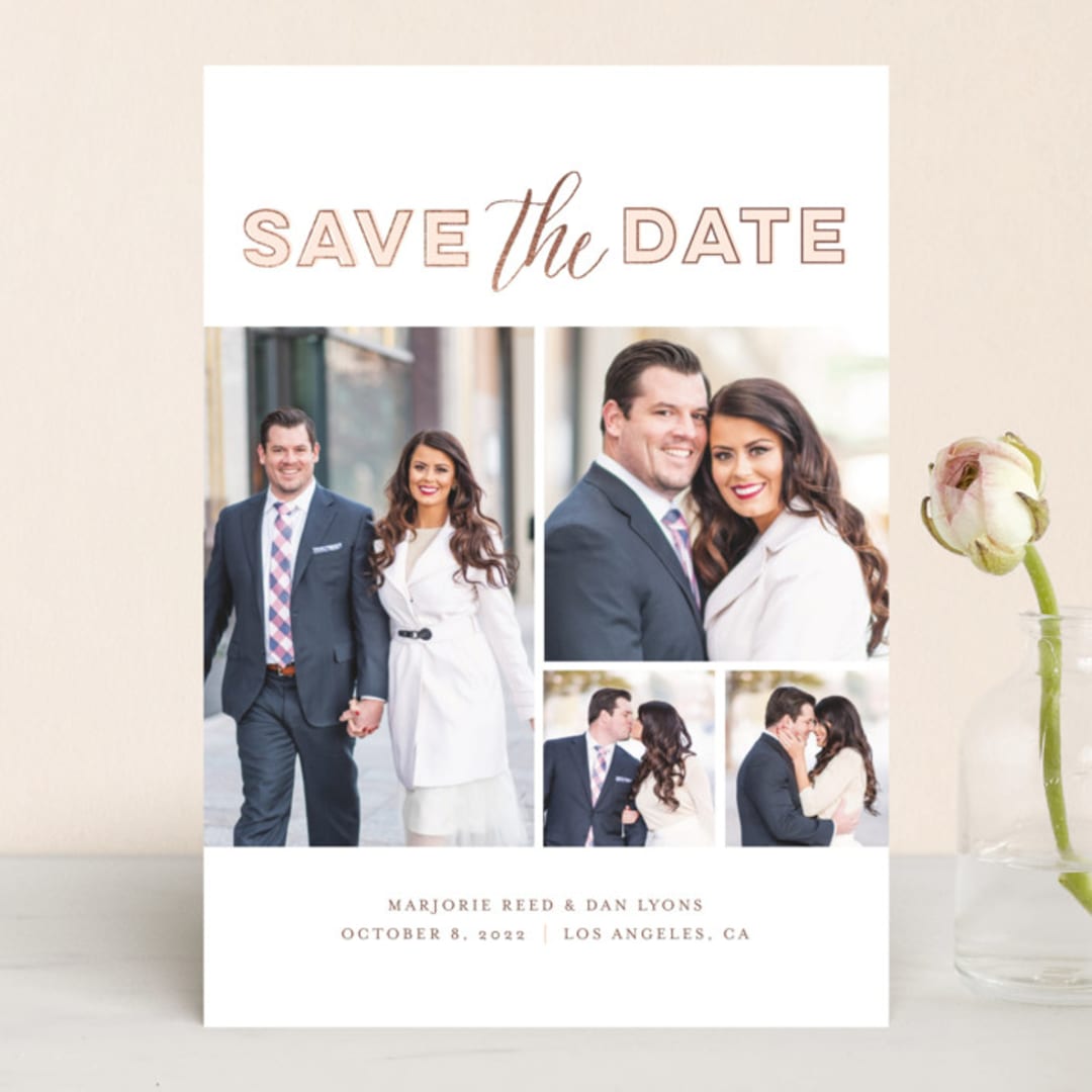 "Can't Just Pick One" - Save the Dates in Rose by Tanya Lee of Frooted Design - Front