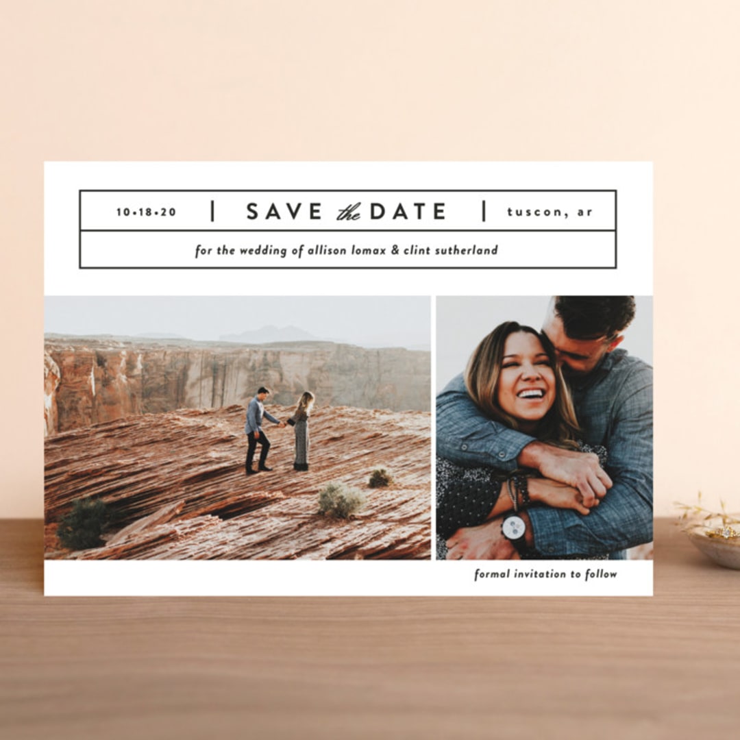 "Cinematic" - Save the Dates in Dove by Jessica Ogden - Front
