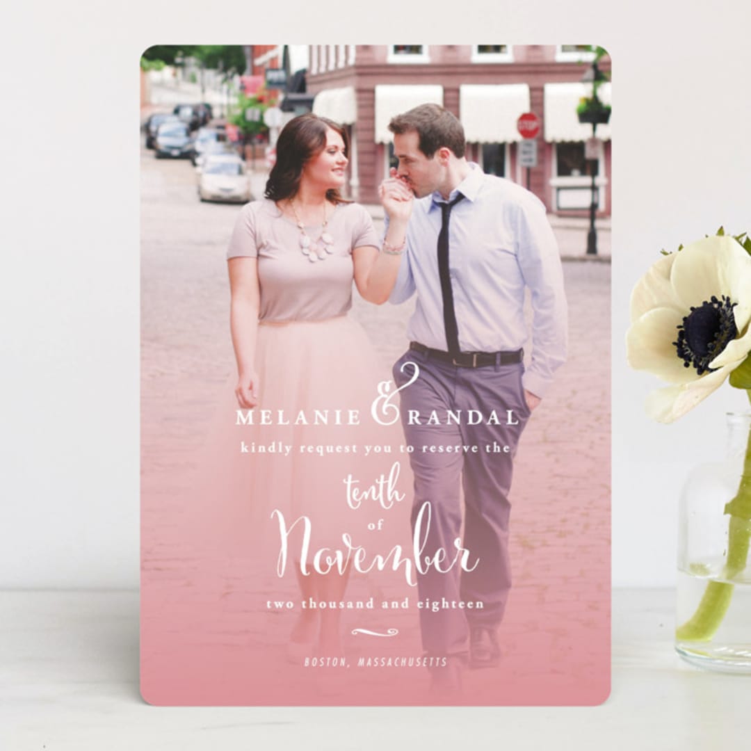 "Dolce" - Save the Dates in Rose by Keen Peachy - Front