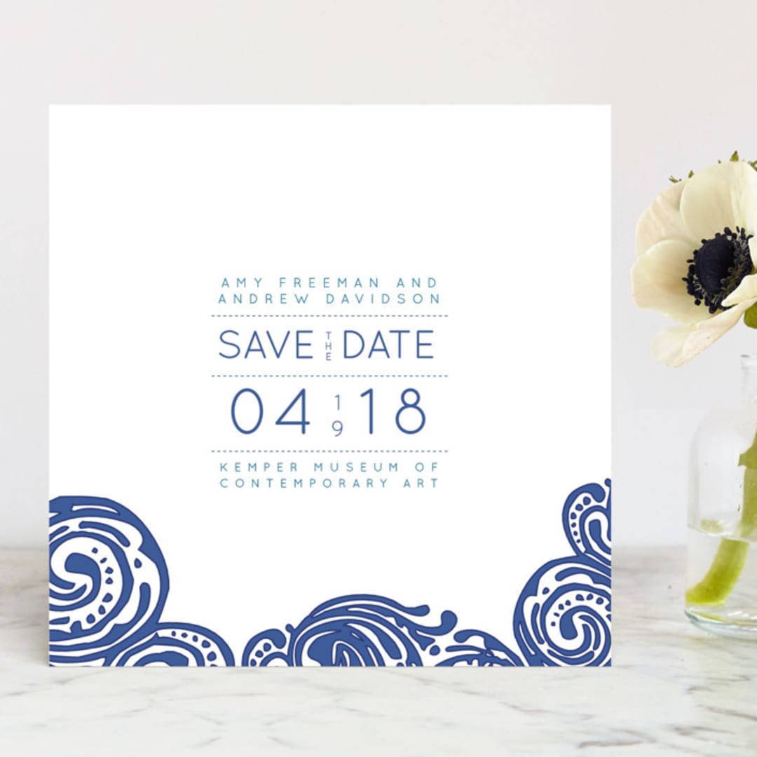 "Contemporary Chic" - Save the Dates in Indigo by Lori James - Front