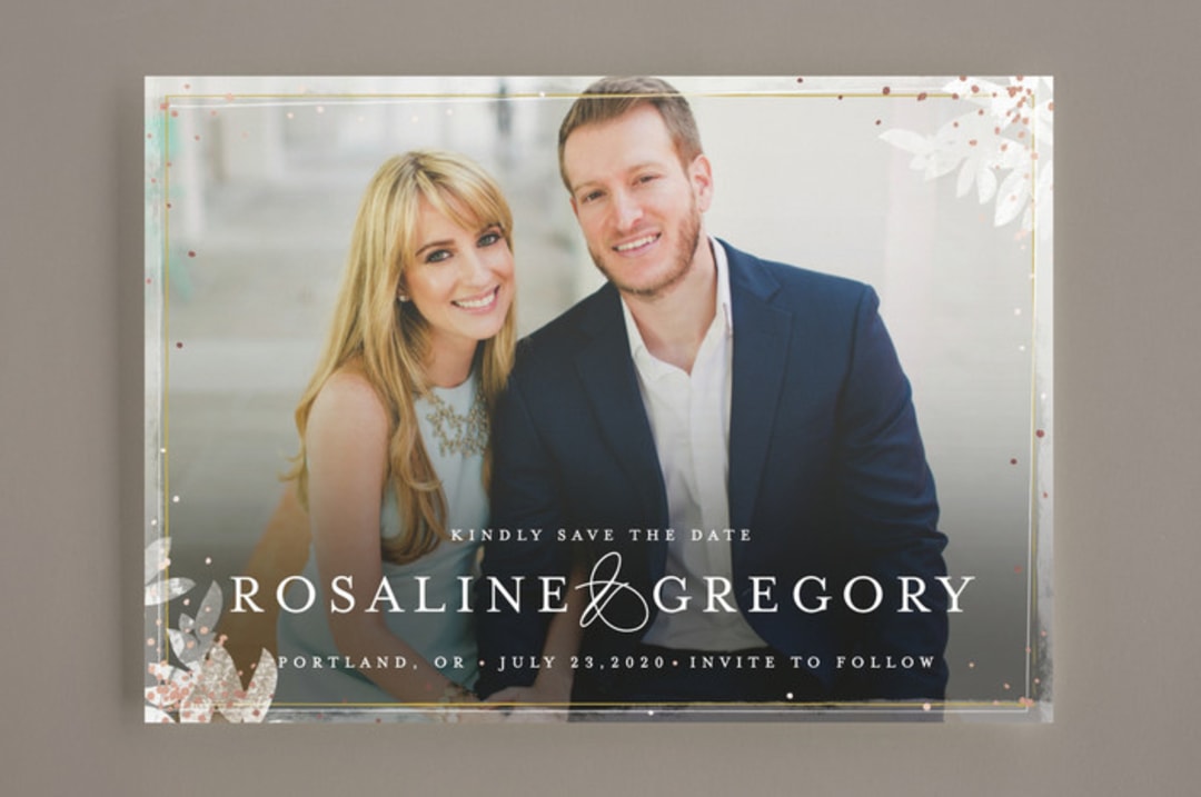 "Midsummer Romance" - Save the Dates in Blush by Melissa Egan of Pistols - Front