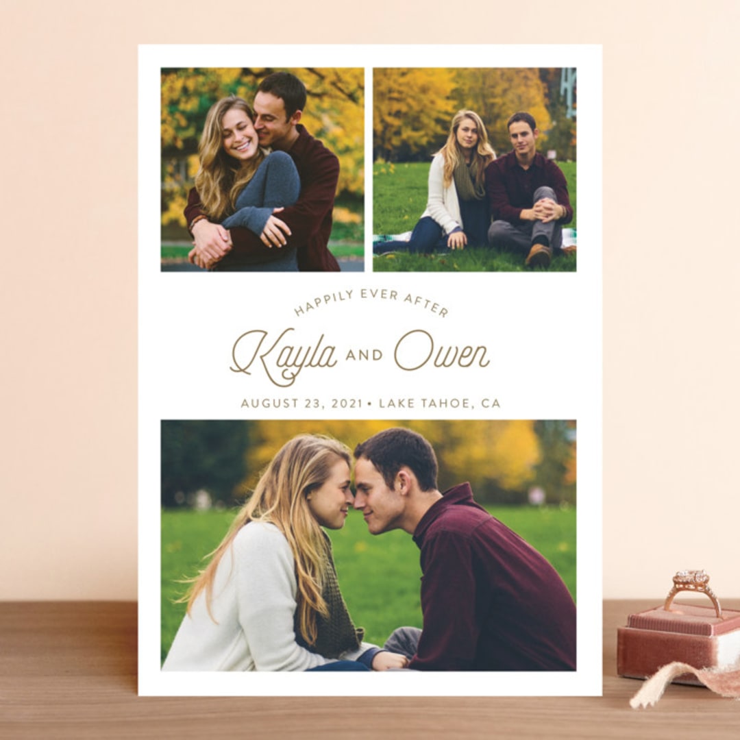 "Ever After" - Save the Dates in Mocha by Shirley Lin Schneider - Front