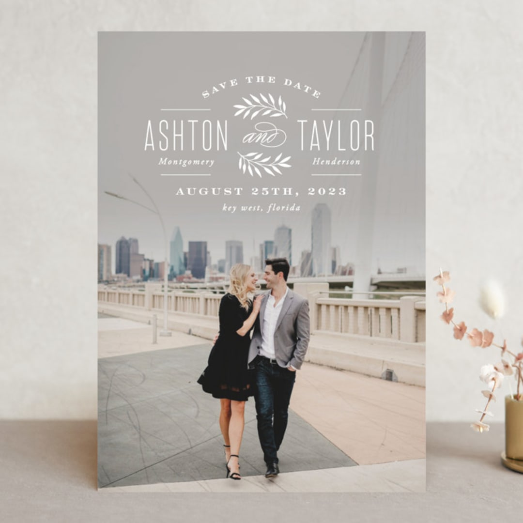 "Elegant Engagement" - Save the Dates in Marshmallow by Hooray Creative - Front