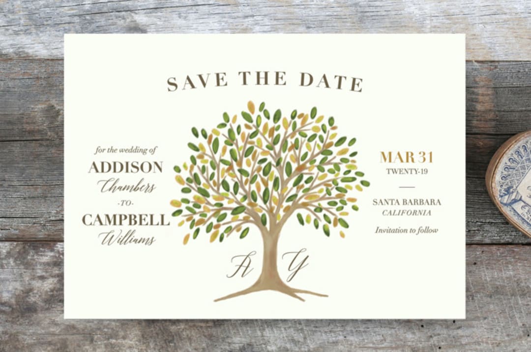 "Arbor" - Save the Dates in Amber by Griffinbell Paper Co. - Front