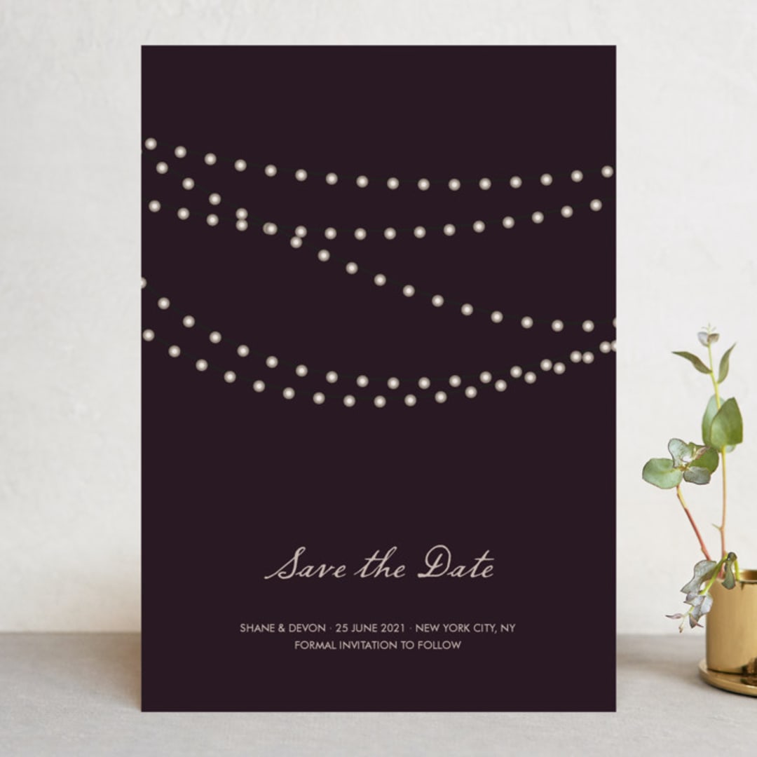 "Midnight Vineyard" - Save the Dates in Eggplant by Design Lotus - Front