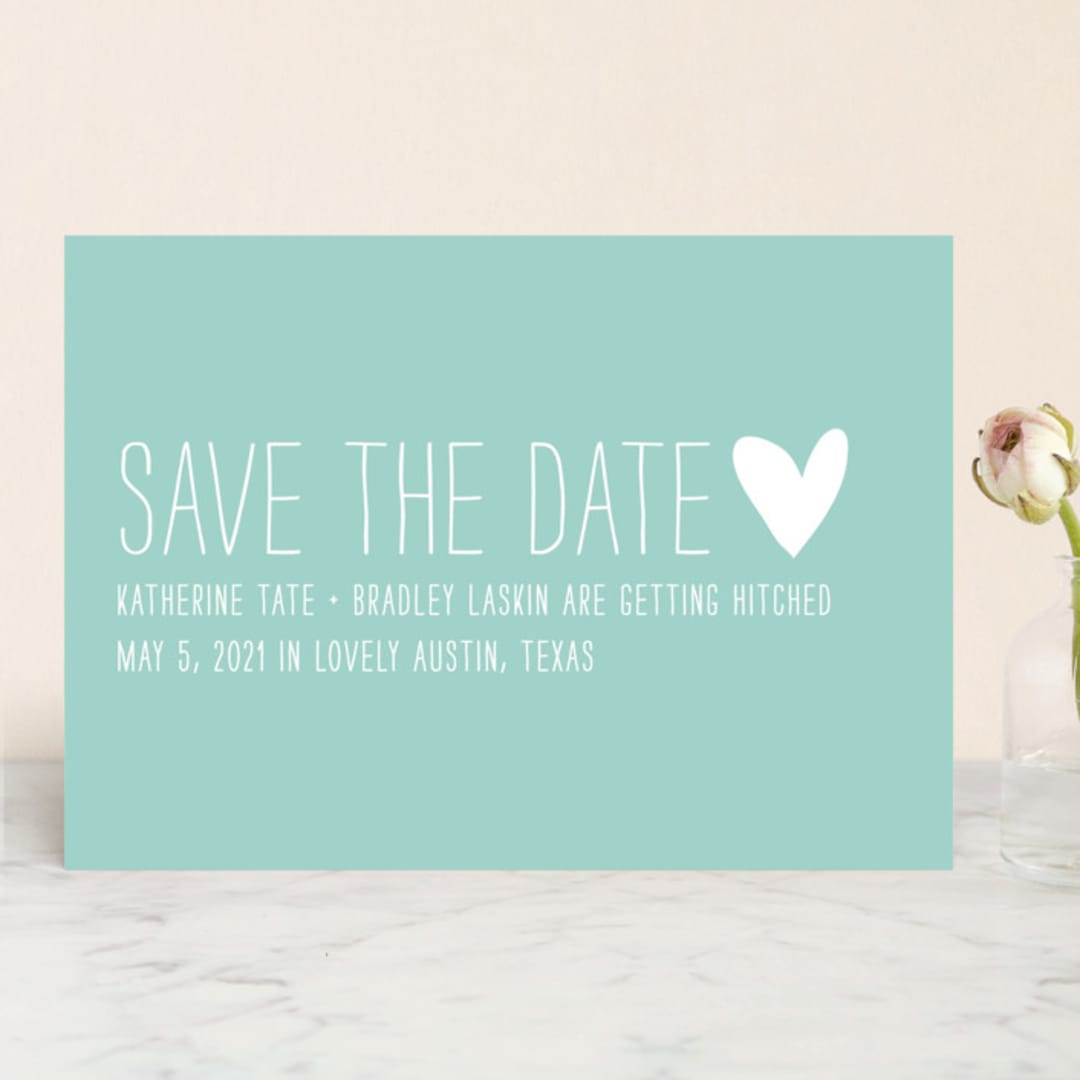"Passing Notes" - Save the Dates in Pool by Annie Clark - Front