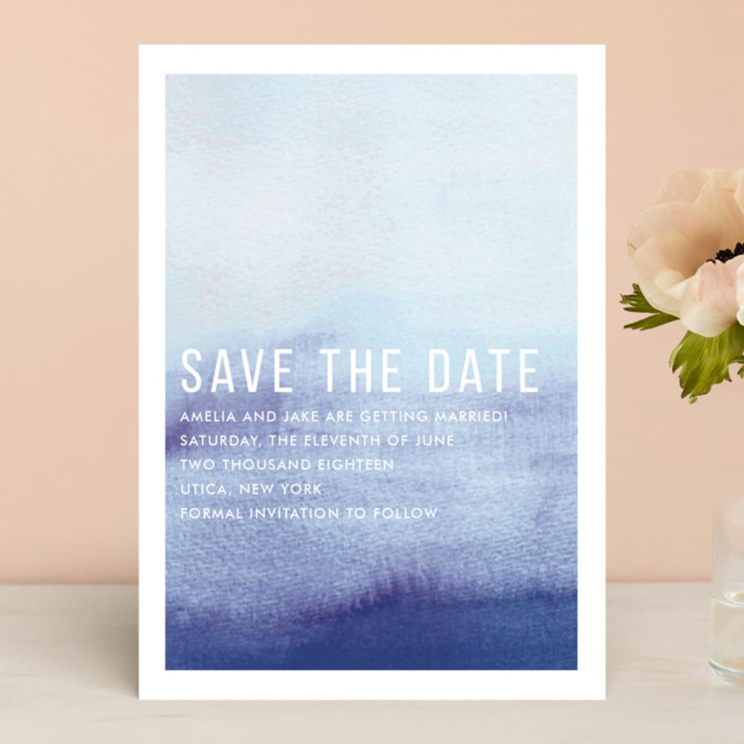 "Ombre" - Save the Dates in Indigo by Dean Street - Front