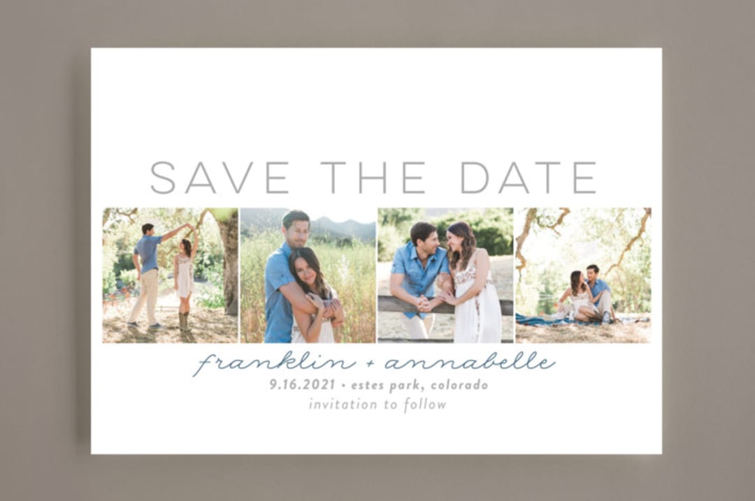 "Simple Frames" - Save the Dates in Dove by Sara Showalter - Front