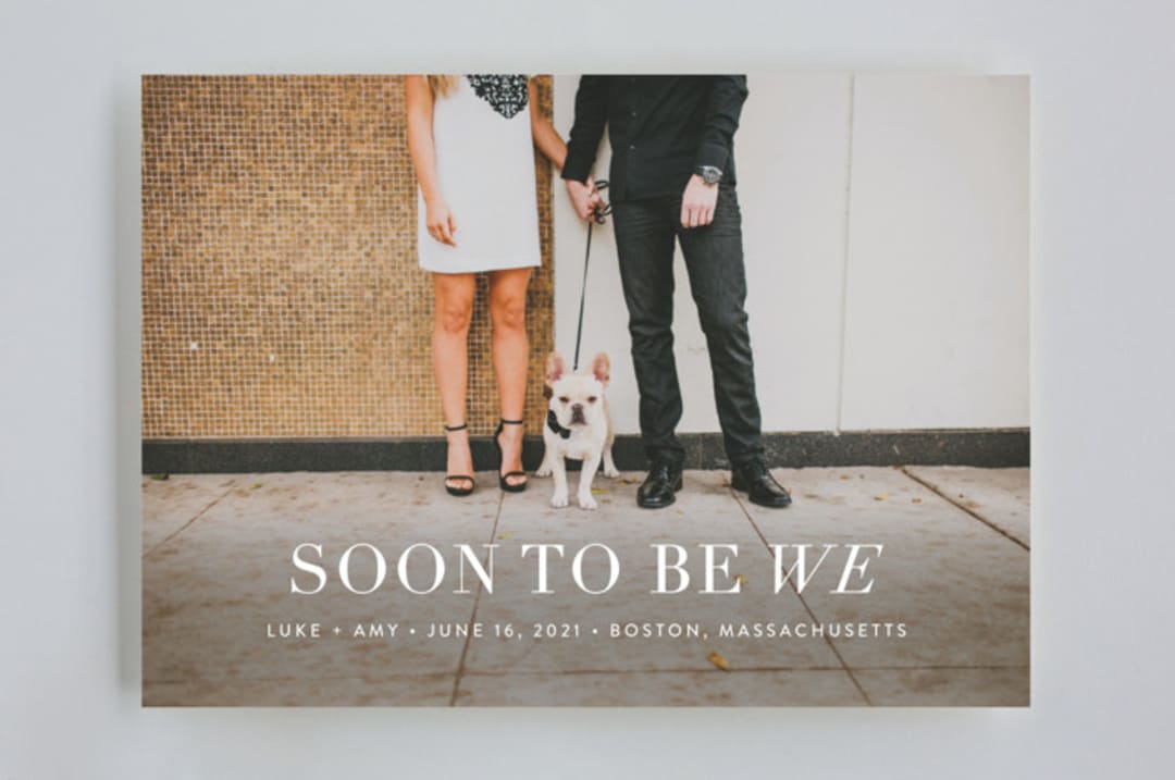 "Soon to Be We" - Save the Dates in Snow by Sarah Curry - Front