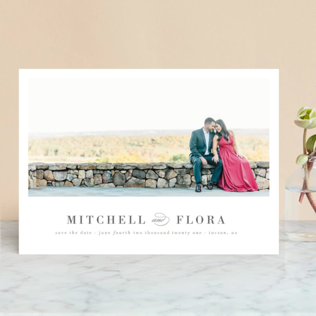 "Simply Stated" - Save the Dates in Charocal by Roxy Cervantes - Front