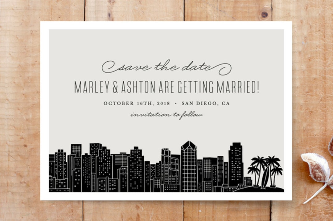 "Big City - San Diego" - Save the Dates in Light Taupe by Hooray Creative - Front
