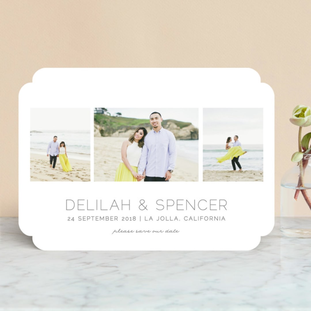 "Oh So Dreamy" - Save the Dates in Charcoal Grey by Shirley Lin Schneider - Front