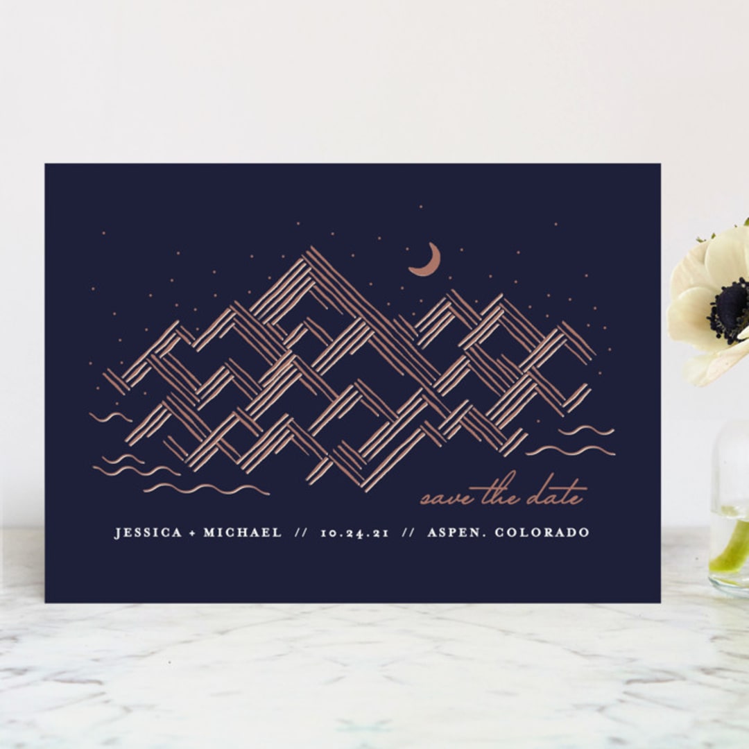 "Golden Rockies" - Save the Dates in Sapphire by Rebecca Bowen - Front