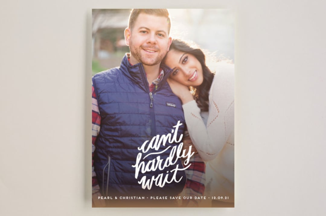 "Can't Hardly Wait" - Save the Dates in Ivory by Tanya Lee of Frooted Design - Front