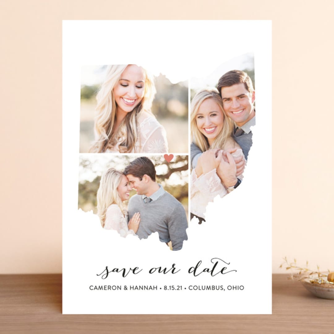 "Ohio Love Location" - Save the Dates in Wedding Dress by Heather Buchma - Front