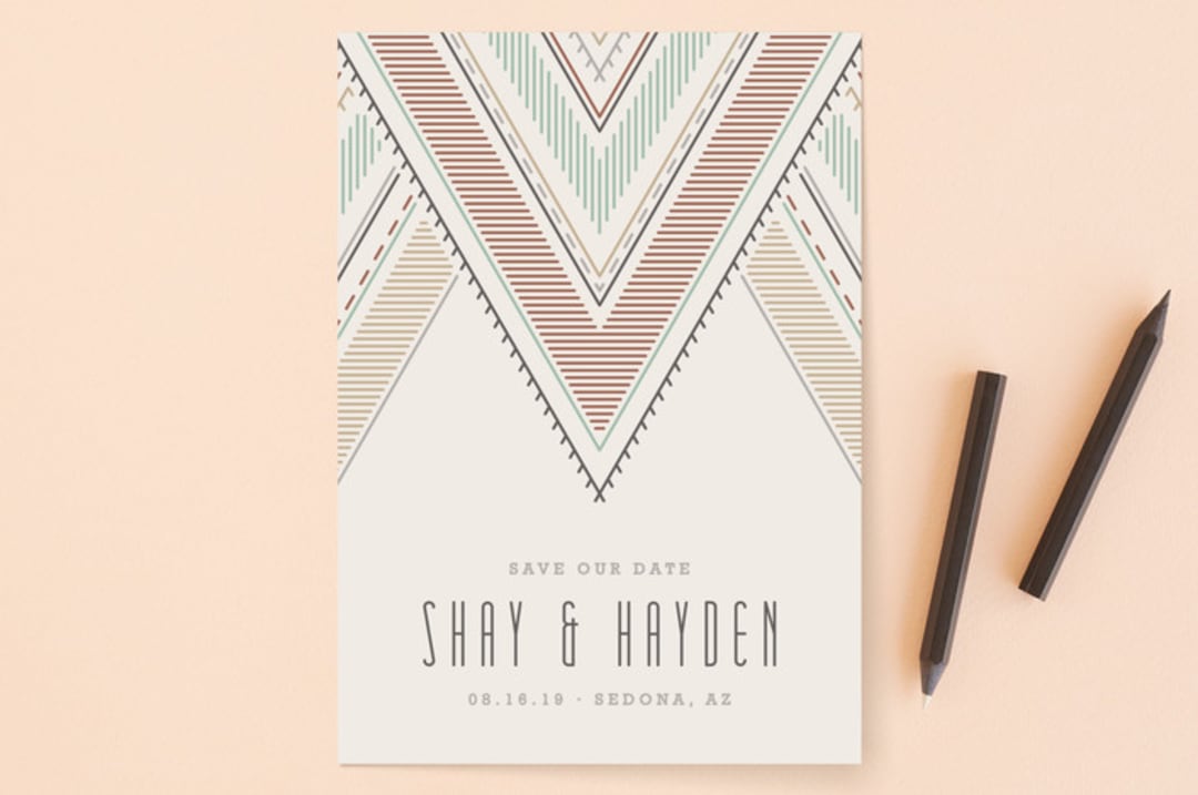 "Sedona" - Save the Dates in Charcoal by Amber Barkley - Front