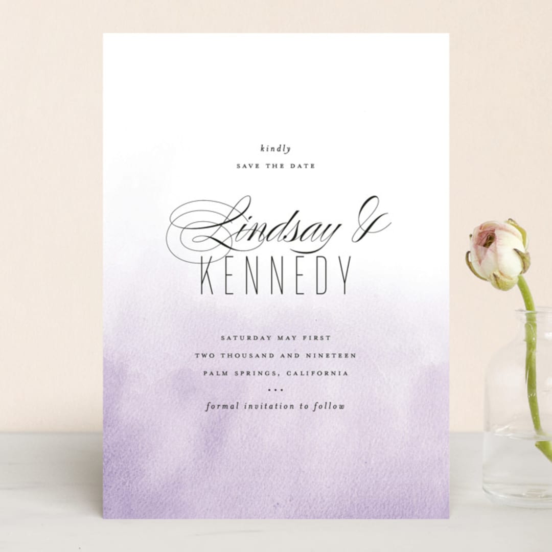 "Ombre" - Save the Dates in Lilac by Roxy Cervantes - Front