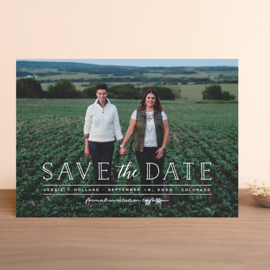 "Casual Type" - Save the Dates in Cloud by Ashley Rosenbaum - Front