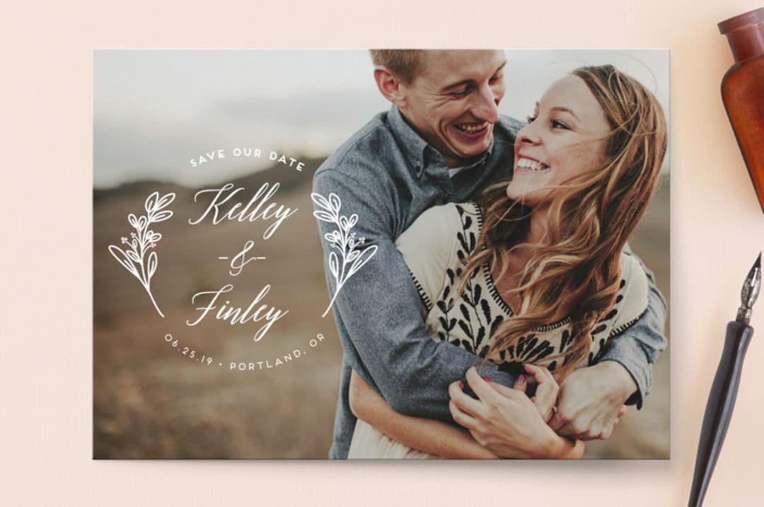 "Wildflowers" - Save the Dates in Pearl by Shirley Lin Schneider - Front