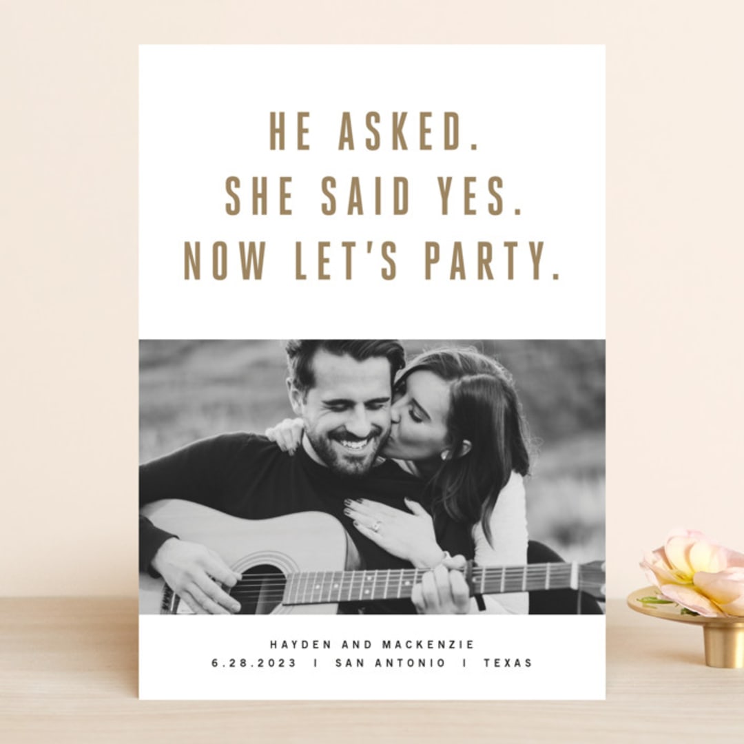 "Marquee" - Save the Dates in Golden by Jody Wody - Front