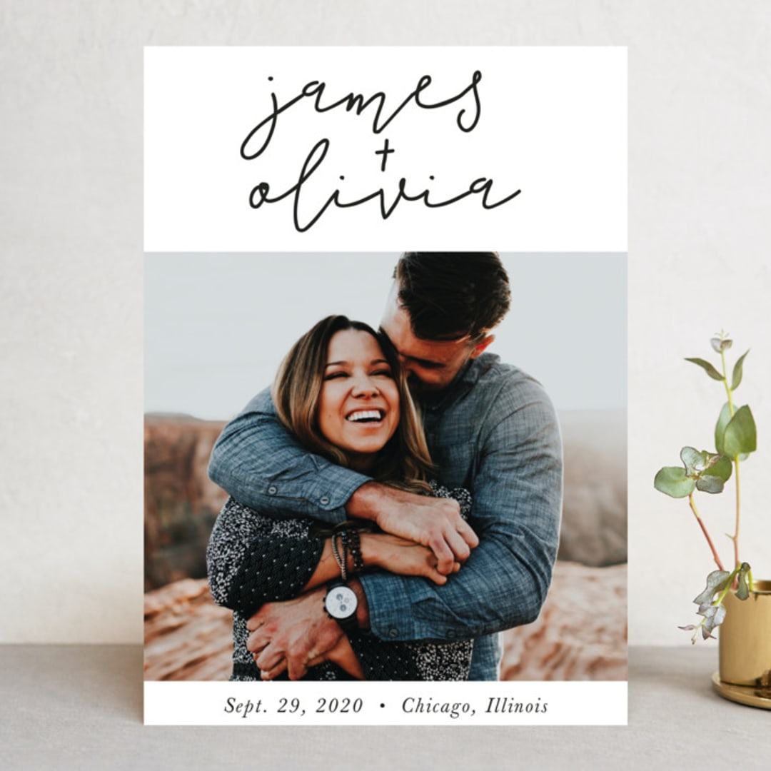"Modern Love" - Save the Dates in Tuxedo by Christine Taylor - Front