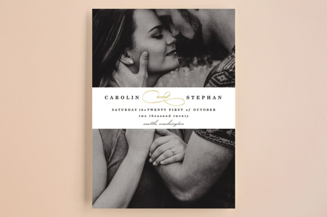 "Modern Date" - Save the Dates in Snow by Camille Robinson - Front