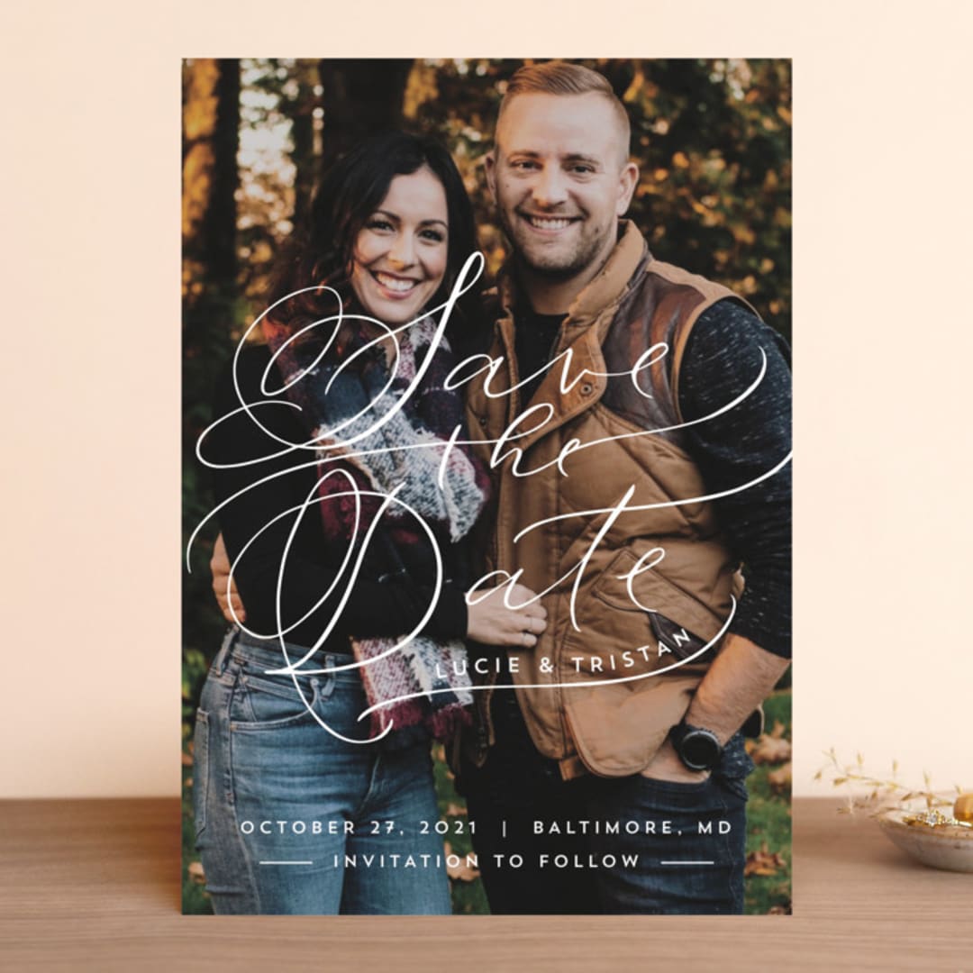 "Sublime" - Save the Dates in Veil by Laura Condouris - Front