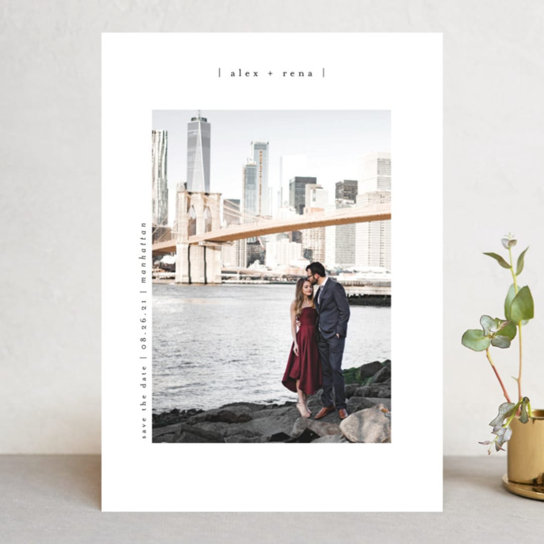 "Cityscape" - Save the Dates in Onyx by Faith Dorn - Front
