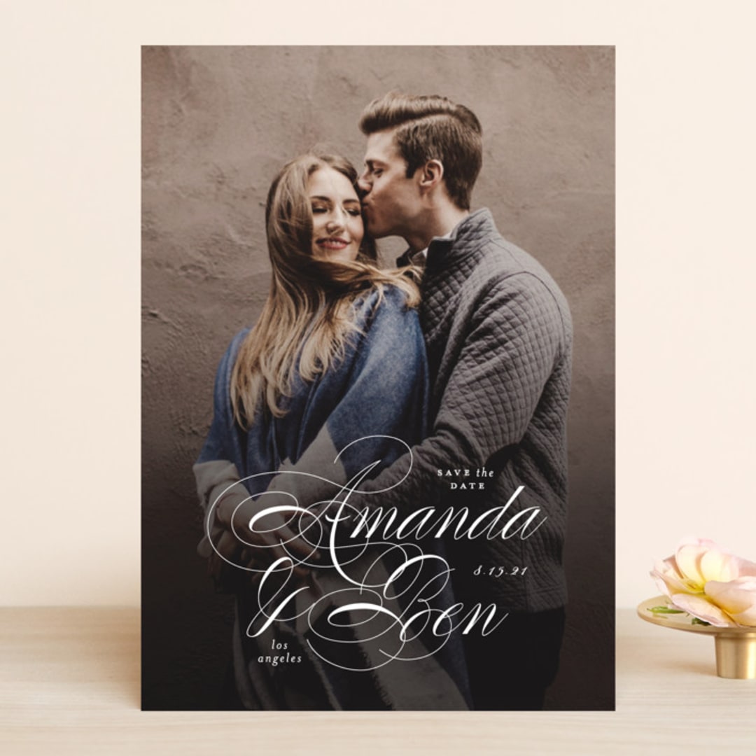 "Nestled" - Save the Dates in Cream by Roxy Cervantes - Front