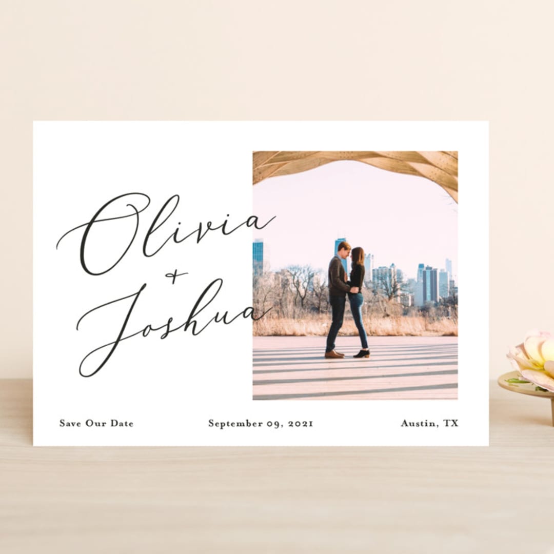 "Modern day names" - Save the Dates in Onyx by Heather Francisco - Front