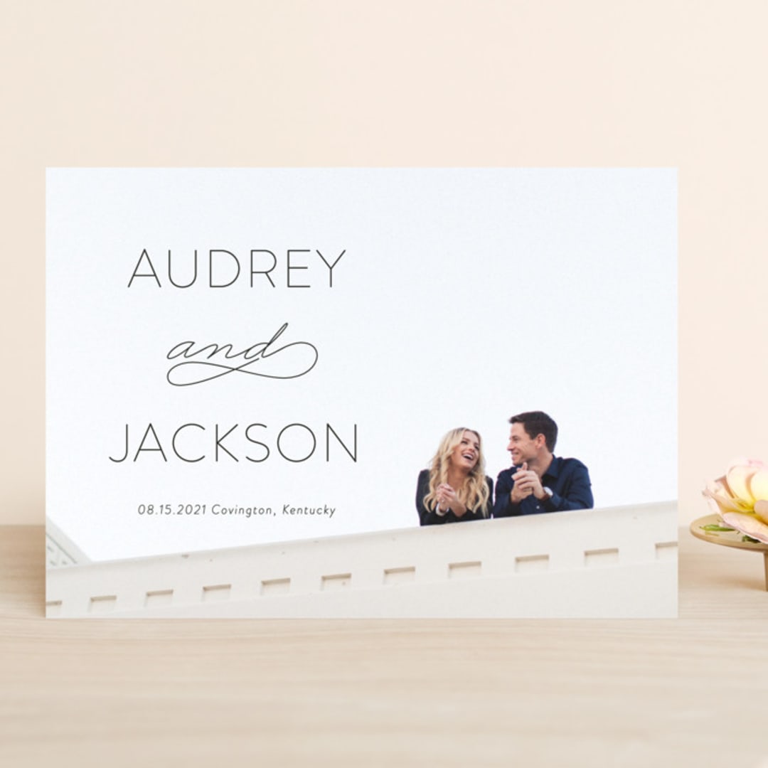 "Forever And" - Save the Dates in Black Tie by Kim Dietrich Elam - Front