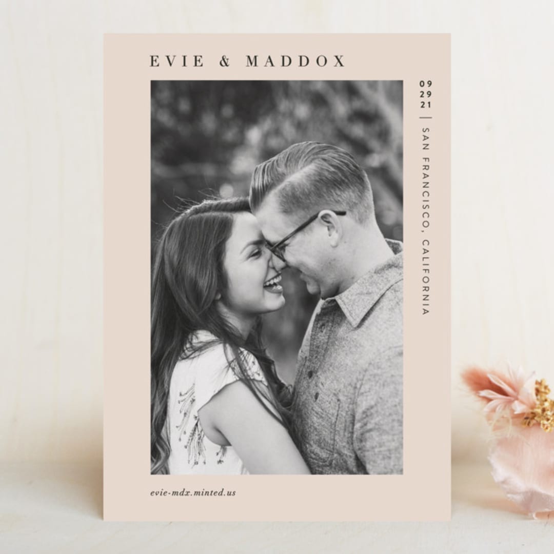 "Darling" - Save the Dates in Blush by Laura Bercovich - Front