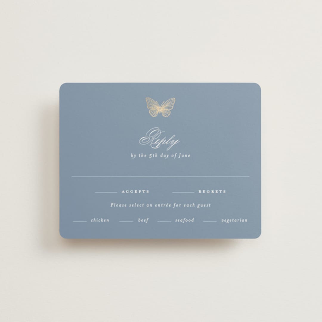 "meet me in the garden" - RSVP Cards in Cornflower by Grae - Front