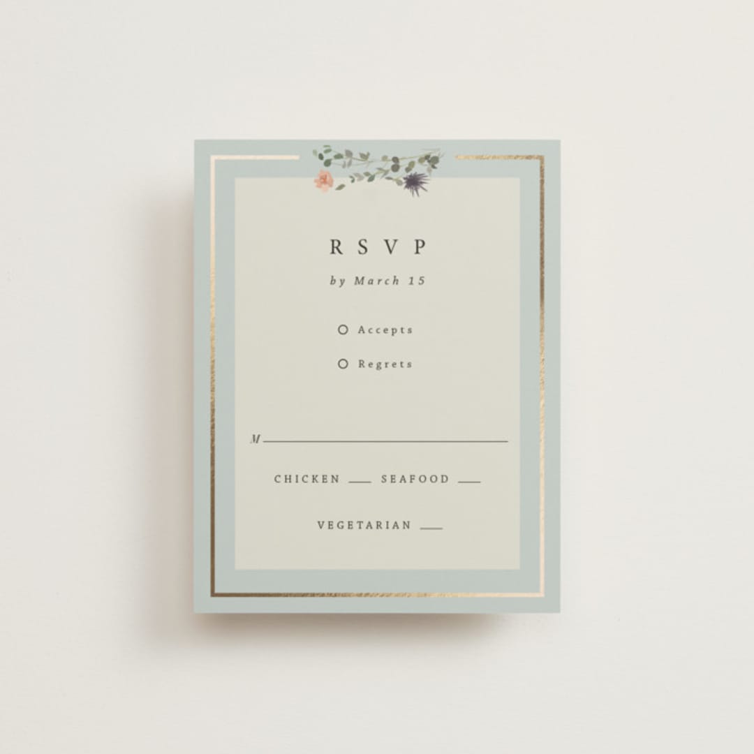 "Blue Garden" - RSVP Cards in Mist by Hannah Williams - Front