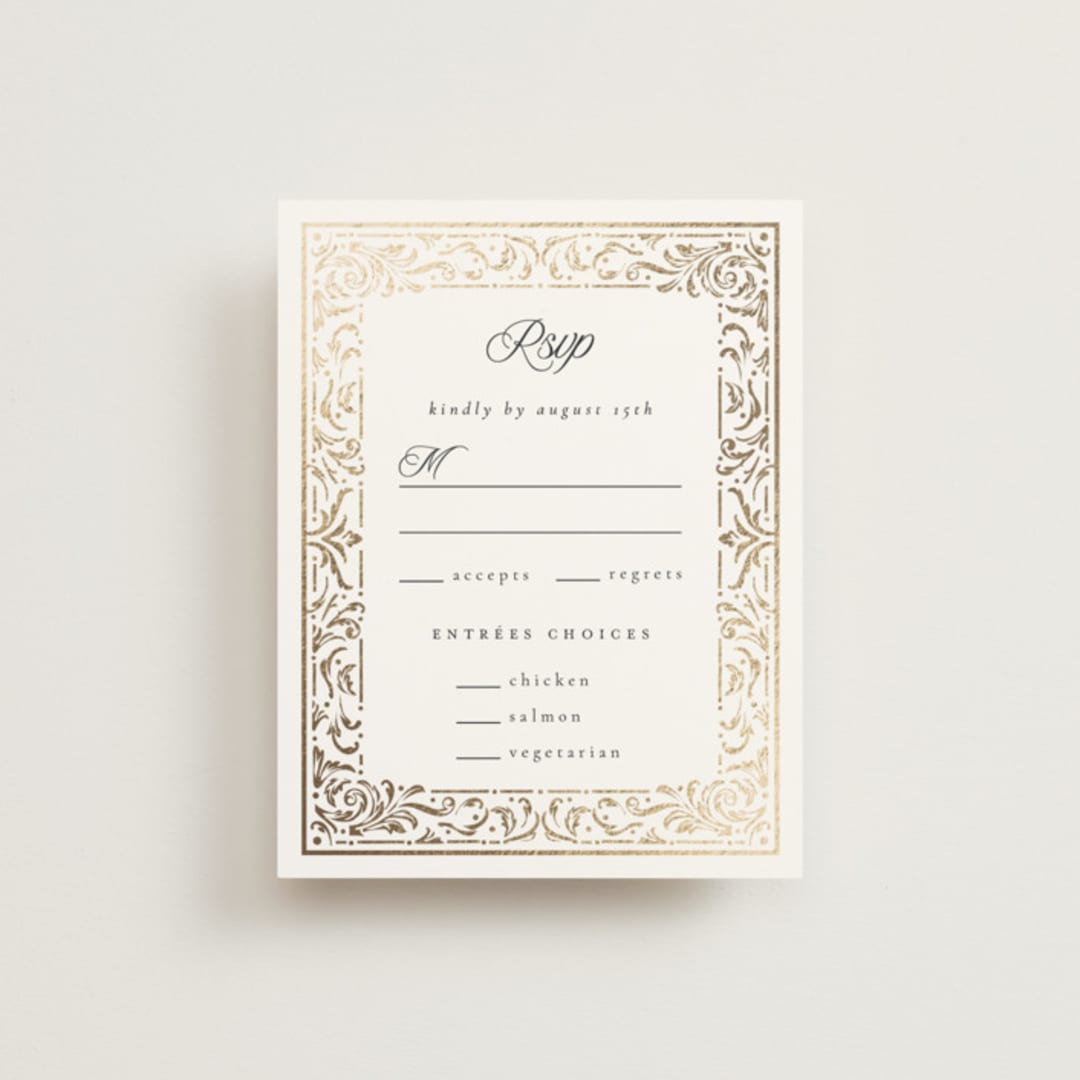 "Regency Grace" - RSVP Cards in Onyx by Ana de Sousa - Front