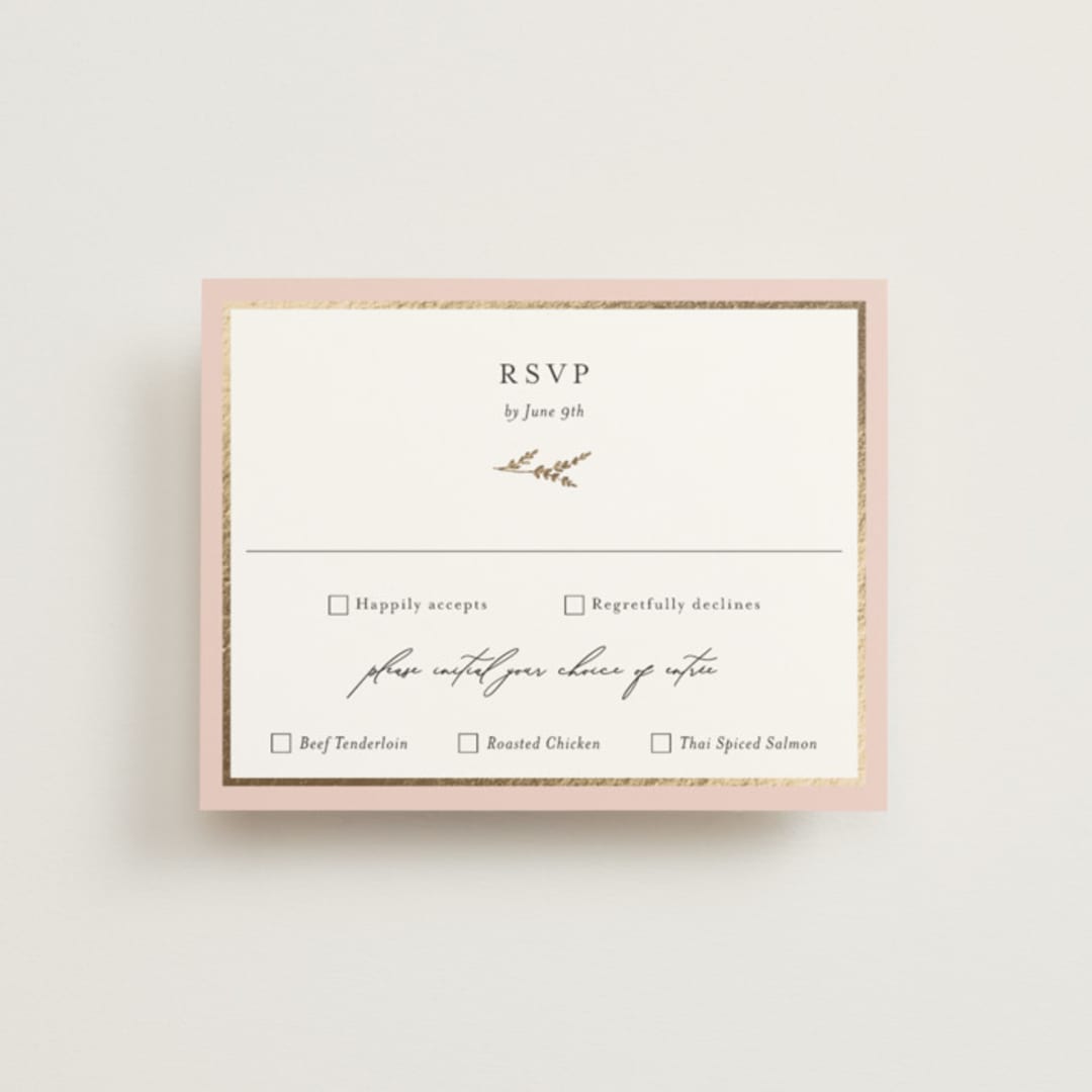 "Blooming Vine" - RSVP Cards in Blush by Susan Moyal - Front