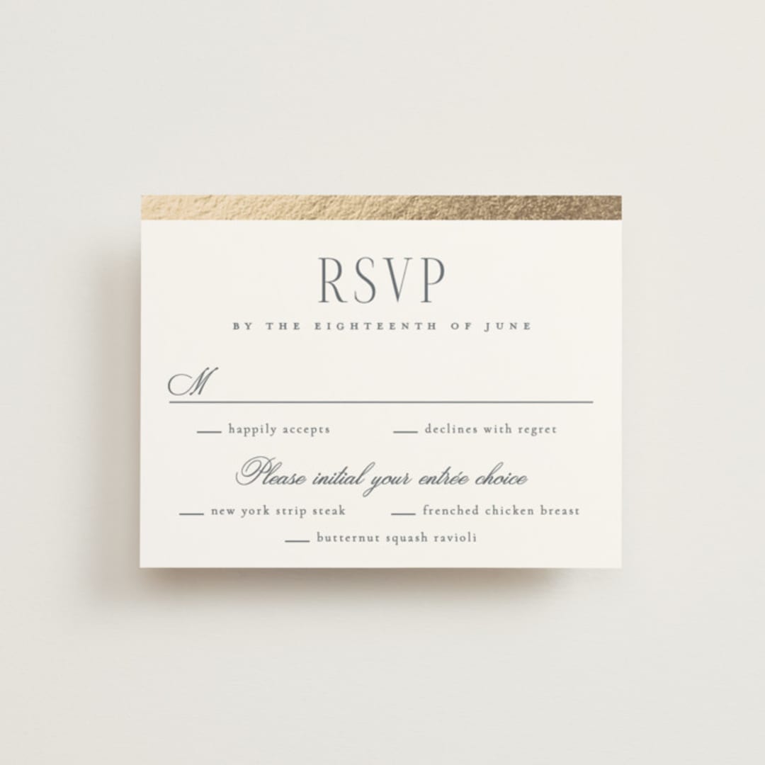 "The Ritz" - RSVP Cards in Quartz by Kristie Kern - Front