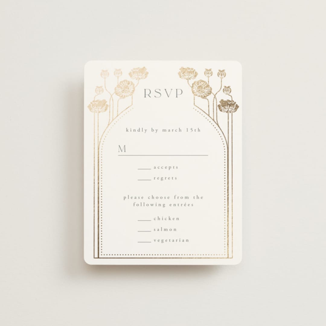 "Nouveau flowers" - RSVP Cards in Onyx by Ana de Sousa - Front